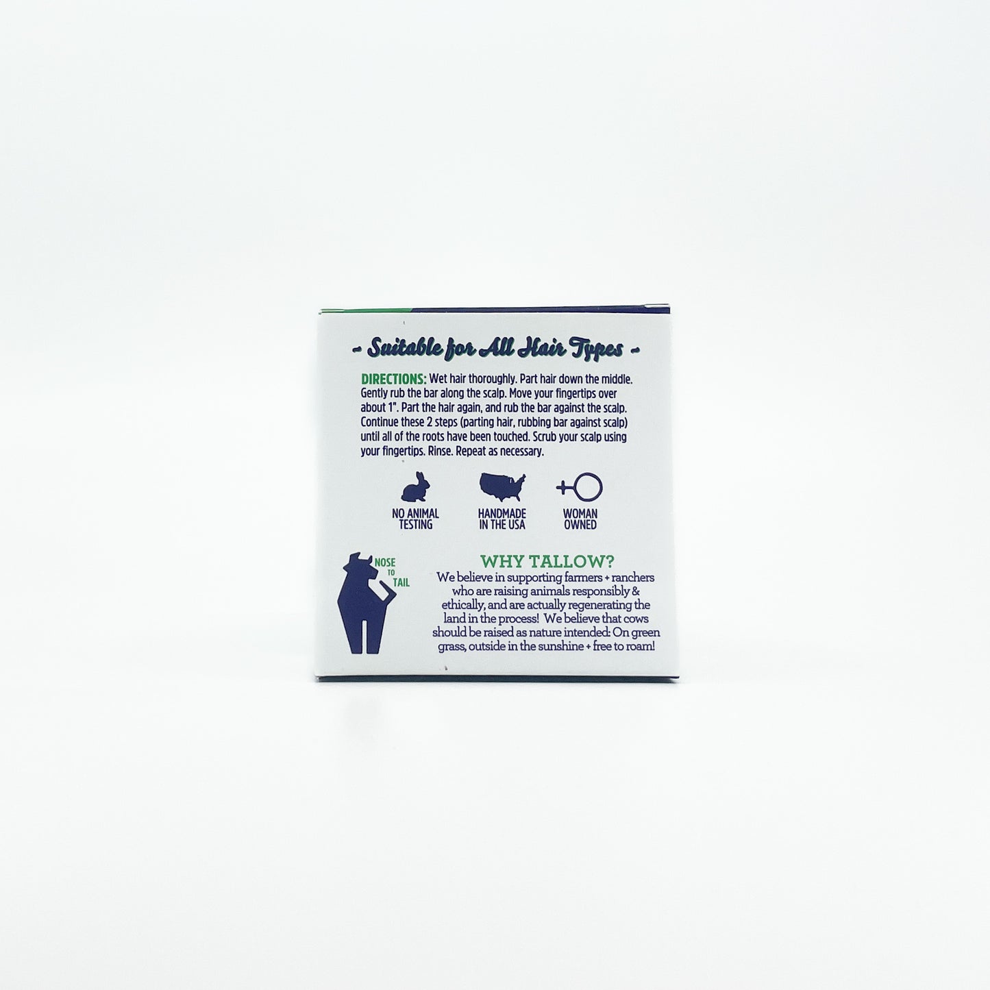 FATCO tallow based Shampoo Bar rosemary mint directions