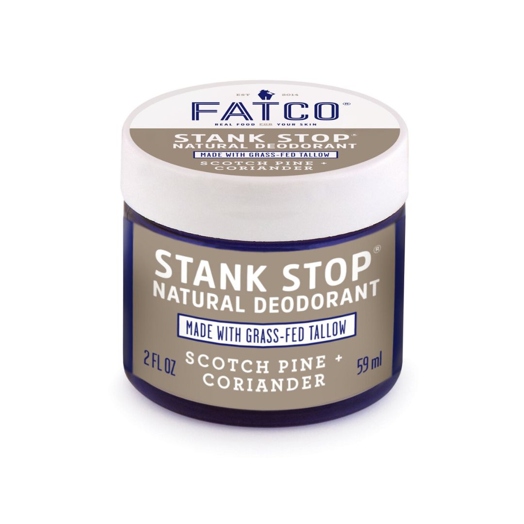 STANK STOP DEODORANT, SCOTCH PINE+CORIANDER, 1 OZ-FATCO1-FATCO Skincare Products grass fed tallow paleo skincare natural deodorant aluminum free
