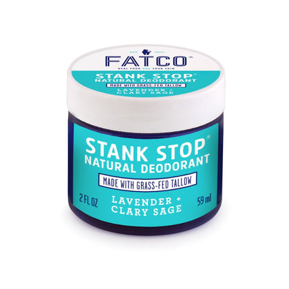 STANK STOP DEODORANT, CREAM, LAVENDER+SAGE, 2 OZ-FATCO1-FATCO Skincare Products grass fed tallow paleo skincare natural deodorant aluminum free