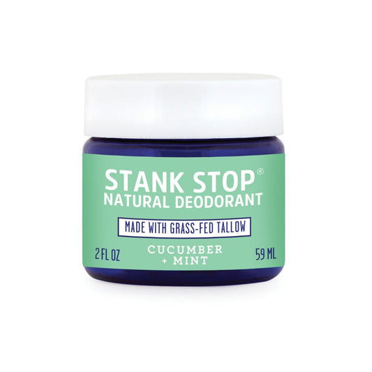 Stank Stop Cream Deodorant, Cucumber+Mint, 2 Oz