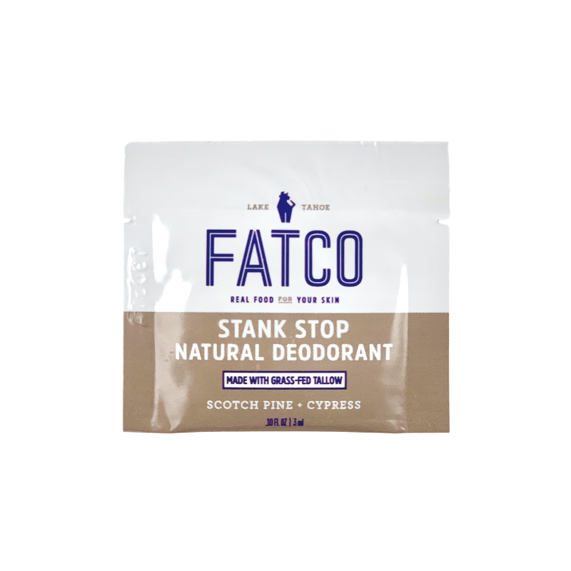 STANK STOP DEODORANT, SCOTCH PINE + CORIANDER, SAMPLE-FATCO Skincare Products paleo skincare tallow balm