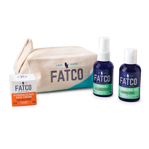 FACIAL SKINCARE SET FOR NORMAL/COMBO SKIN-FATCO Skincare Products paleo skincare OCM oil cleanser toner myrrhaculous tallow balm face cream bag tote travel