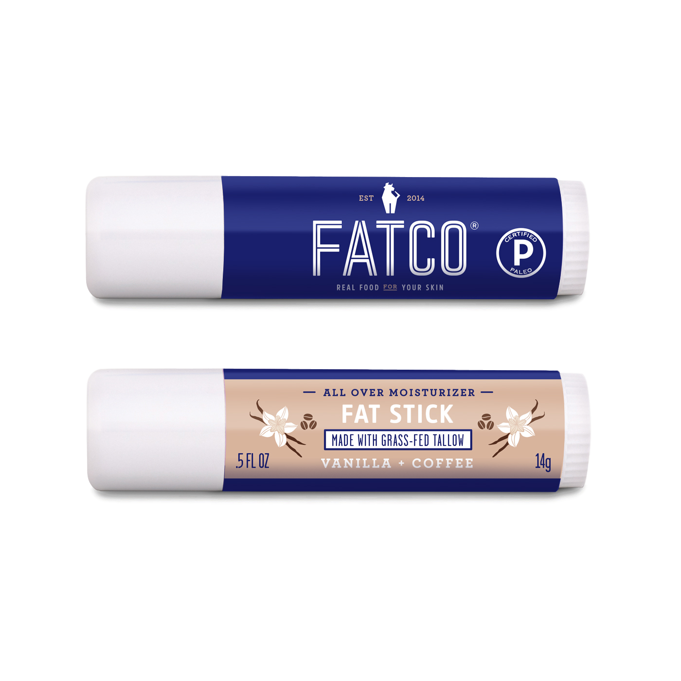FAT STICK, Vanilla + Coffee, 0.5 OZ-FATCO Skincare Products tallow balm paleo skincare eczema psoriasis moisturizing anti aging nourishing