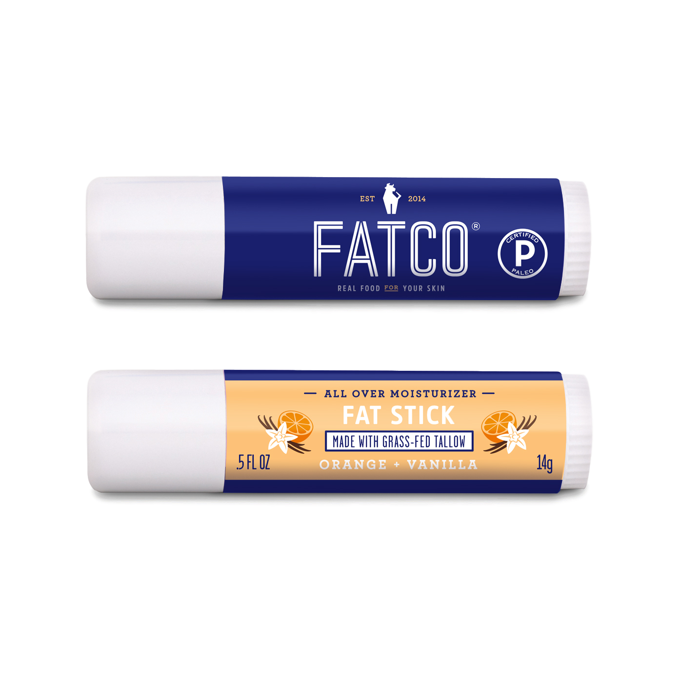 FAT STICK, Orange + Vanilla, 0.5 OZ-FATCO Skincare Products tallow balm paleo skincare eczema psoriasis moisturizing anti aging nourishing