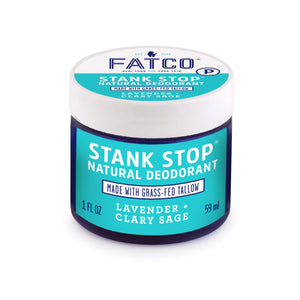 STANK STOP DEODORANT, CREAM, LAVENDER+SAGE, 1 OZ-FATCO1-FATCO Skincare Products grass fed tallow paleo skincare natural deodorant aluminum free