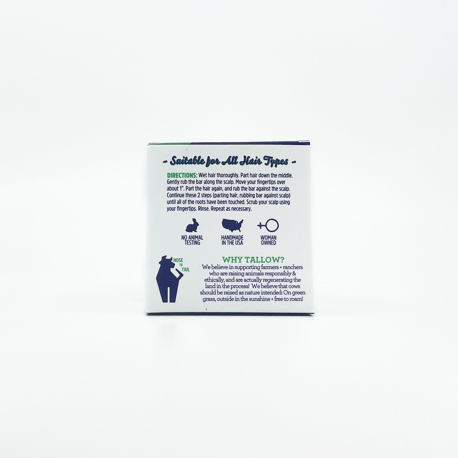 FATCO tallow based Shampoo Bar rosemary mint directions