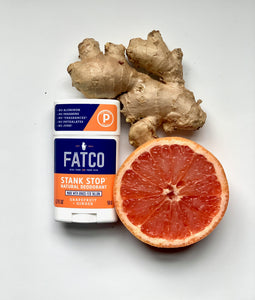 STANK STOP DEODORANT STICK, GRAPEFRUIT+GINGER, 1.7 OZ-FATCO1-FATCO Skincare Products grass fed tallow paleo skincare natural deodorant aluminum free