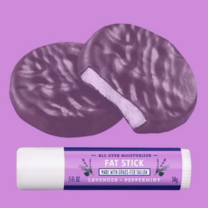 FAT STICK, Lavender + Peppermint, 0.5 OZ-FATCO Skincare Products tallow balm paleo skincare eczema psoriasis moisturizing anti aging nourishing