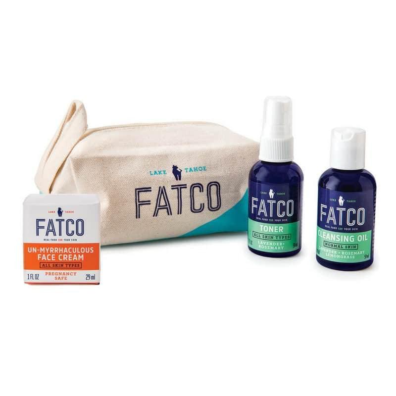 FACIAL SKINCARE SET FOR NORMAL SKIN, PREGNANCY SAFE-FATCO Skincare Products paleo skincare OCM oil cleanser toner unmyrrhaculous tallow balm face cream bag tote travel pregnancy safe